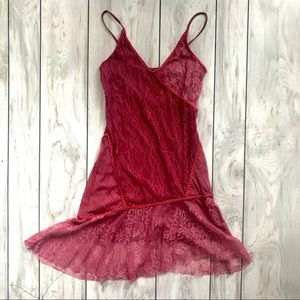 Maroon lace boho gypsy dress
